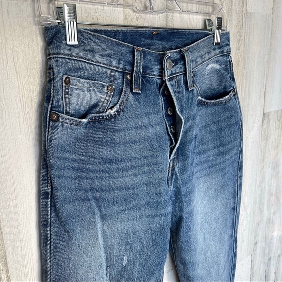 Levi’s 501 Big E Distressed High Waist Button Fly Jeans Size 26 - Picture 3 of 13